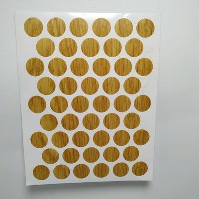 Заглушка самоклеющаяся на конфирмат (Дуб) WEISS 50 шт диаметр 15 мм заглушка самоклеюча на конфірмат 1468 фото
