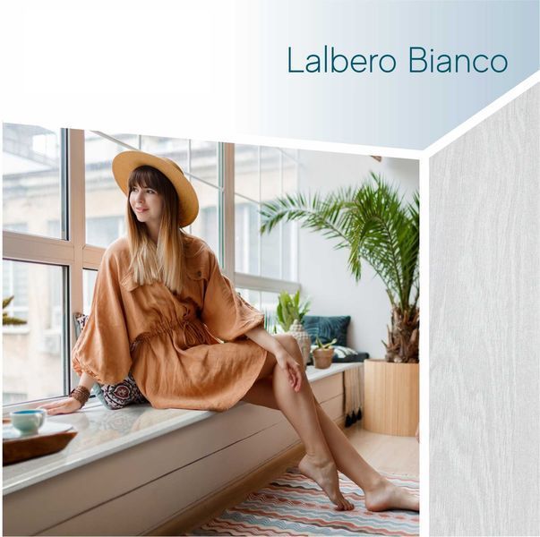 Підвіконня Danke Premium Lalbero Bianco 1000х500 мм Біле дерево 2510 фото