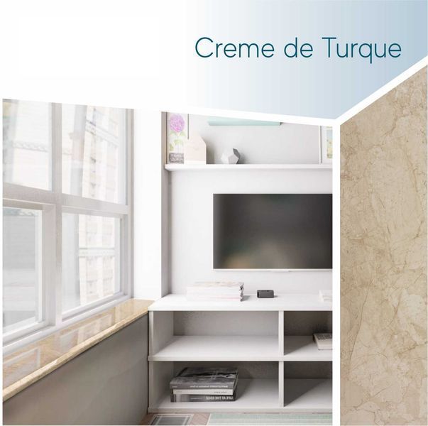 Подоконник Danke Premium Creme de Turque 1000х500мм Светло-бежевый мрамор 2563 фото