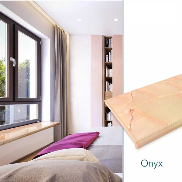 Подоконник Danke Premium Onyx 1000х700мм Оникс розовый 2475 фото